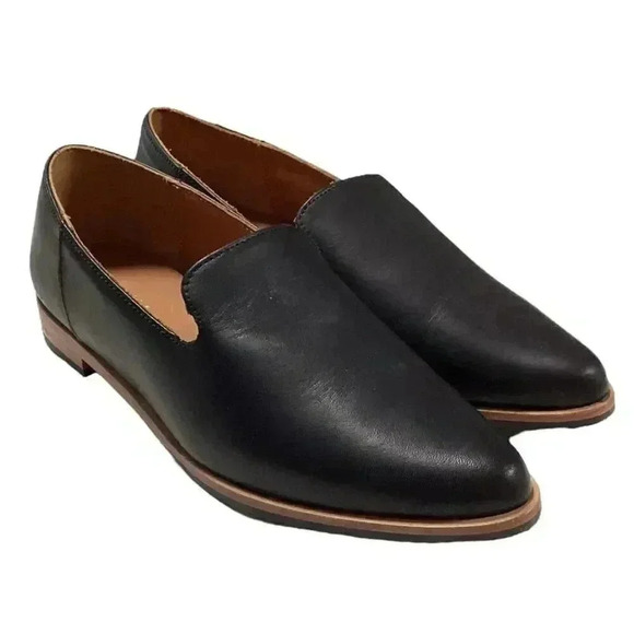 Patina By Portland Leather Goods Womens 6.5 Rounded Loafers Black Slip On Tucson - Picture 1 of 7